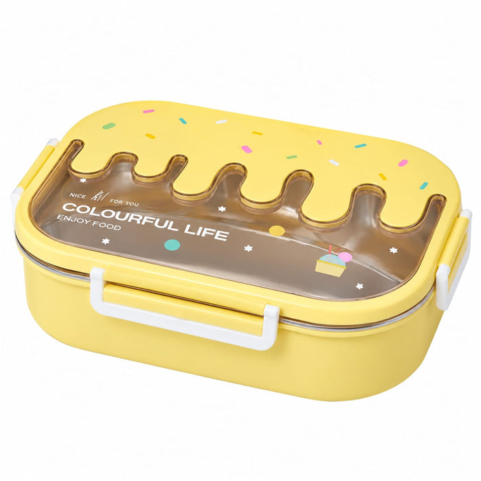 KIDS Ice Cream Printed StainlessSteel Lunch Box-3 Food Compartments