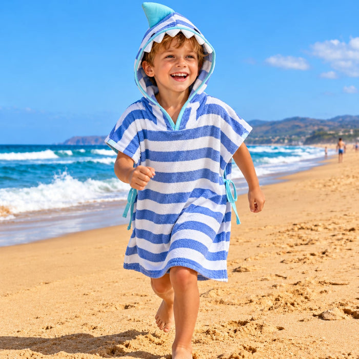 3D Shark Hood Pncho For Kids