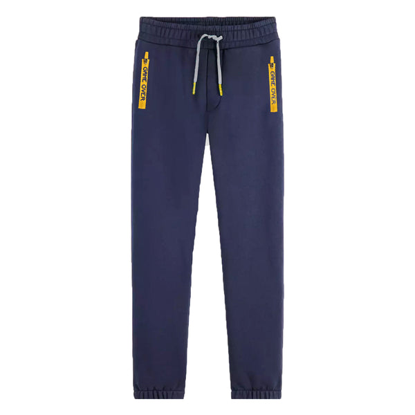 ZY Boy Navy Blue Game Over Zipper Side Pocket Inner Fleece Trouser