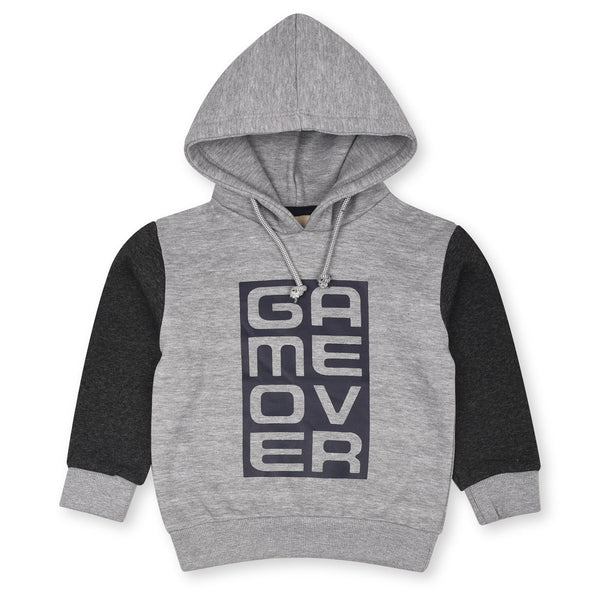 Z Y Grey Game Over Printed Hoodie