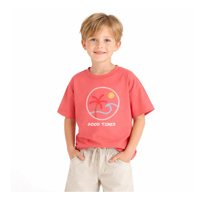 Boy Good Times Embroidery T-Shirt