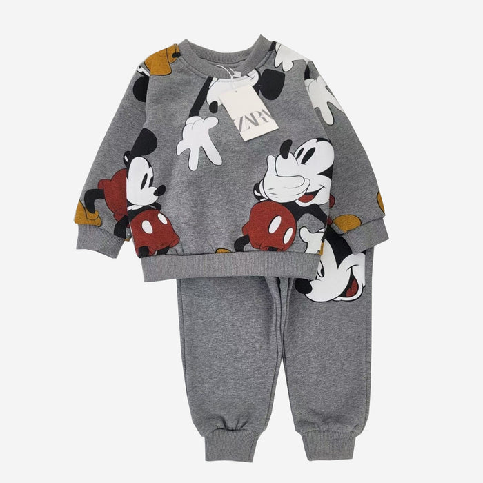 ZR Boy Mickey Mouse Printed Inner Terry Two Piece Set