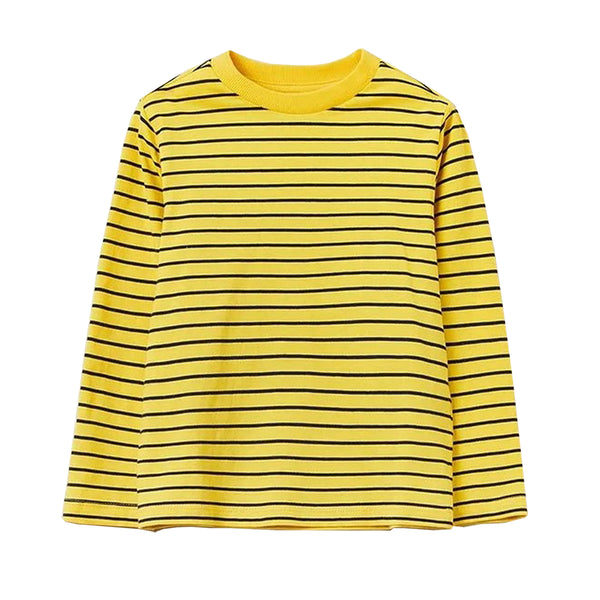 O V S Boy Yellow And Black Lining Full Sleeves Shirt