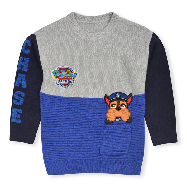 FF Boy Blue Grey Paw Petrol Front Pocket Sweater
