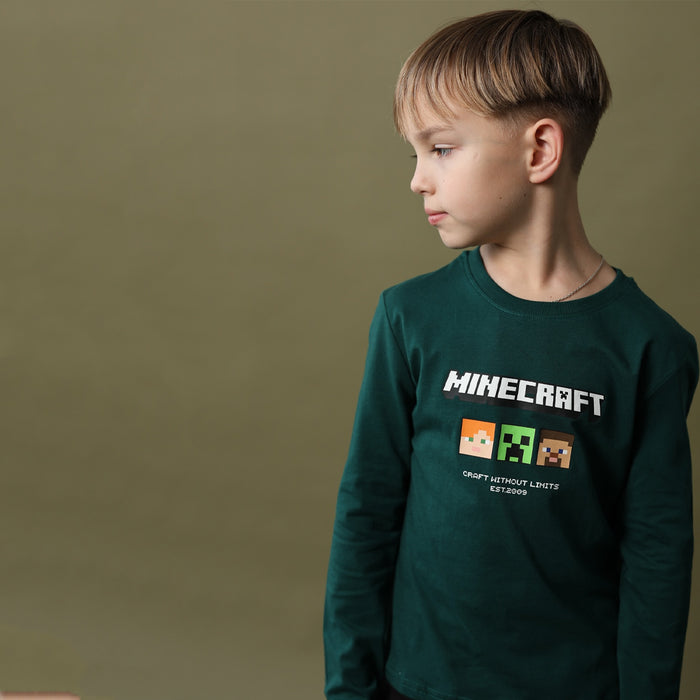 HM Boy Green Minecraft Printed T-shirt