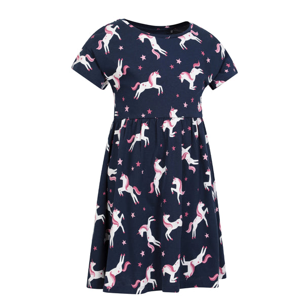 MW Girl Blue Unicorn Printed Frock