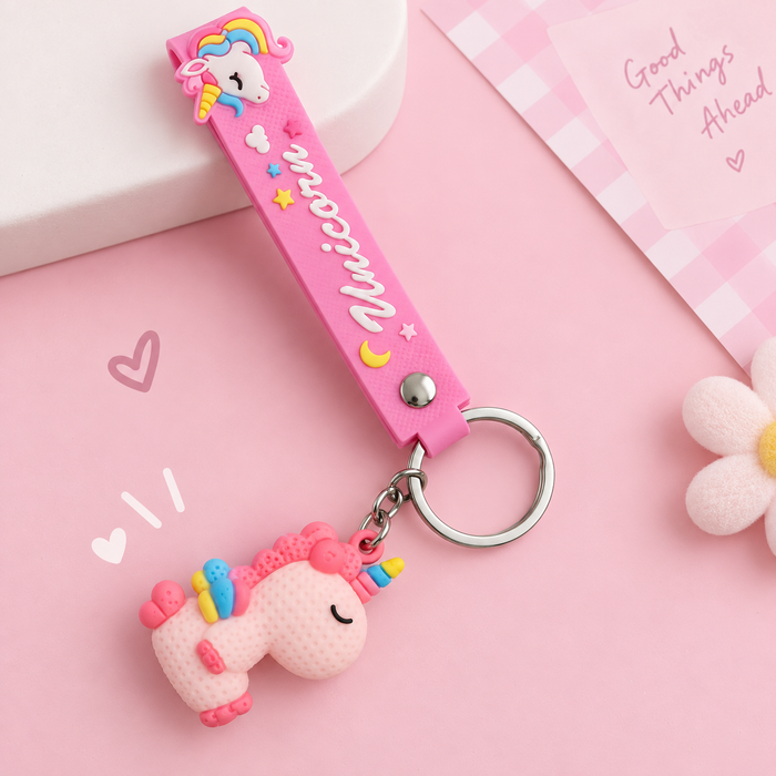 pink unicorn keychain