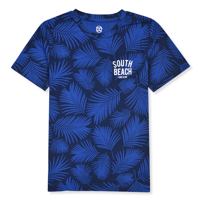 KC7 Boy South Beach Printed Blue T-Shirt
