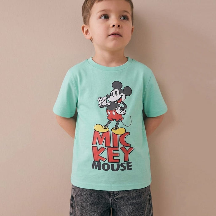 DNY Boys See Green Mickey Mouse Printed T-Shirt
