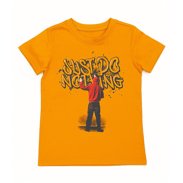 DOPO DOPO Boy Mustered Just Do Nothing Print T-Shirt