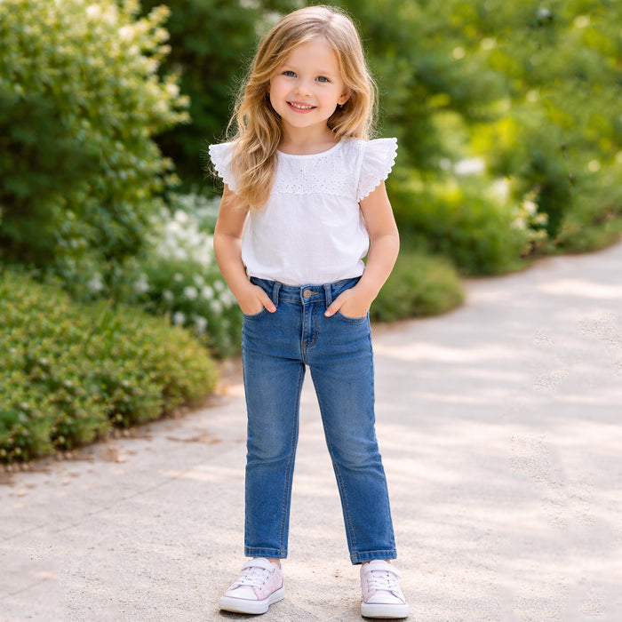 ECIN Girl Denim Blue Regular Fit