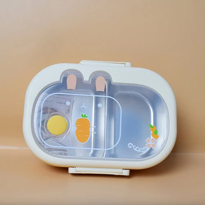 KIDS Rabbit Shape Stainless Steel Lunch Box-2 Compartments