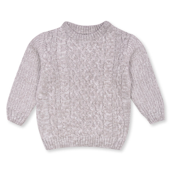 LK Boy Grey Cable Crew Knitted Sweater