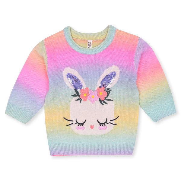 RK Girl Colorful Sweater Rabbit Face Print with sequence