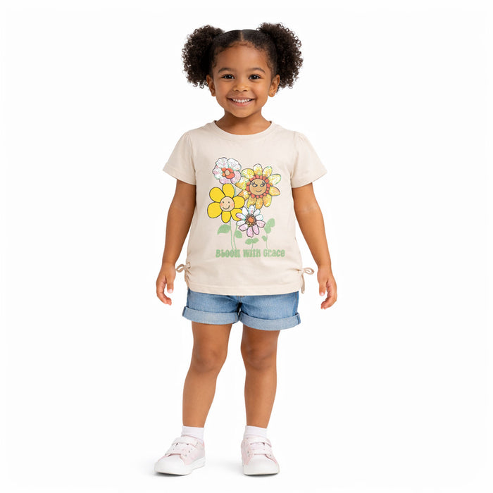CA Girl Skin Flowers Sequance T-Shirt