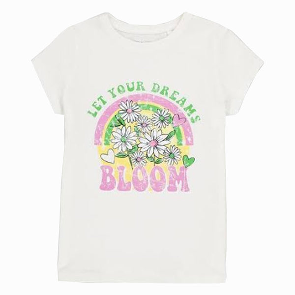 TU Girl White Flower Print T-Shirt