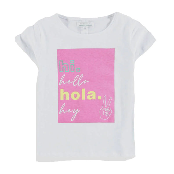 Girl White Hey Design T-Shirt