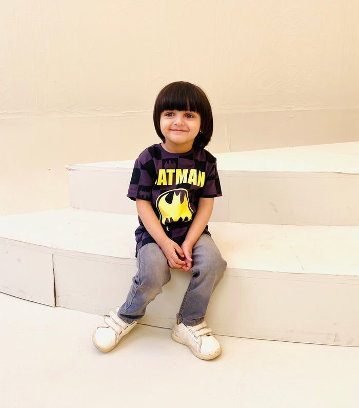 TT Boy Batman Printed Black T-Shirt